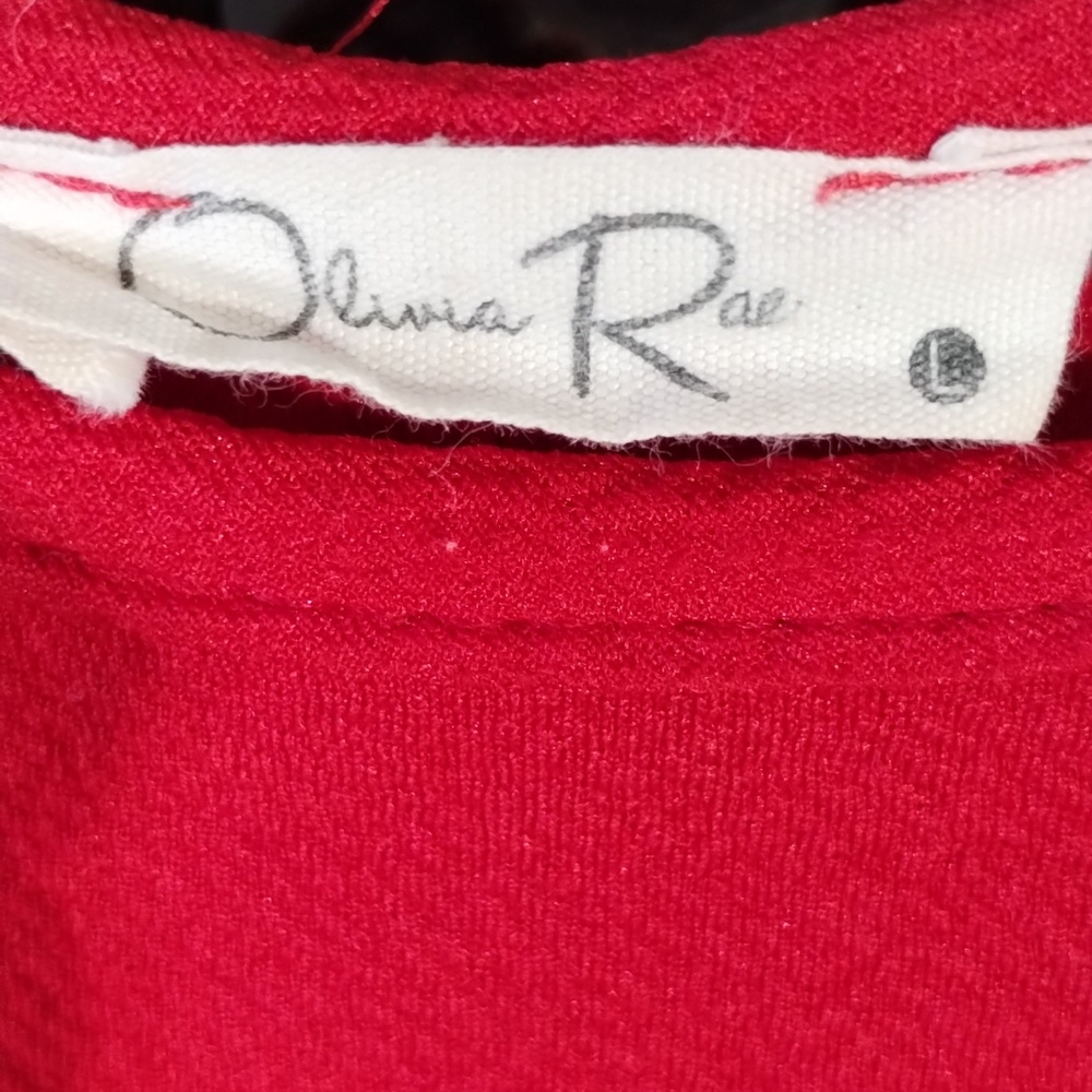 Olivia Rae Red Sleeveless Dress High Neckline Large Pleated Short - Picture 2 of 5